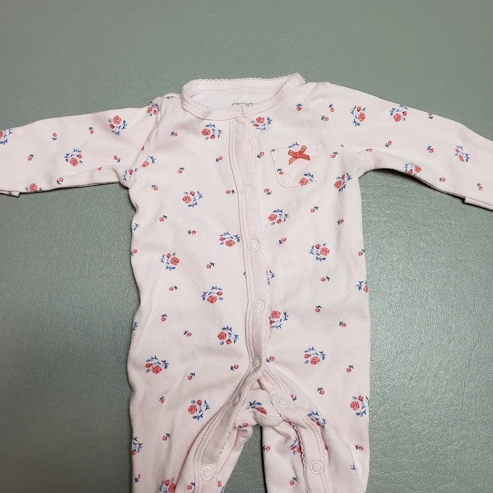 Carters baby girl winter pajamas size NB